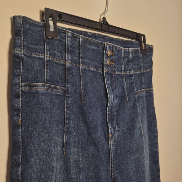 We The Free Hippie Indie 70s Theme TALL High Waist Disco Retro Bell Bottom Jeans - Picture 2 of 11